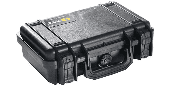 front of a pelican case